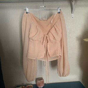 Mable Medium blouse tie front long sleeve shirt